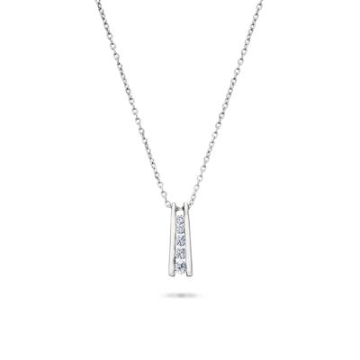 Lab Grown Diamond Five-Stone Ladder Pendant Necklace in Sterling Silver (1/4 ct. tw.)