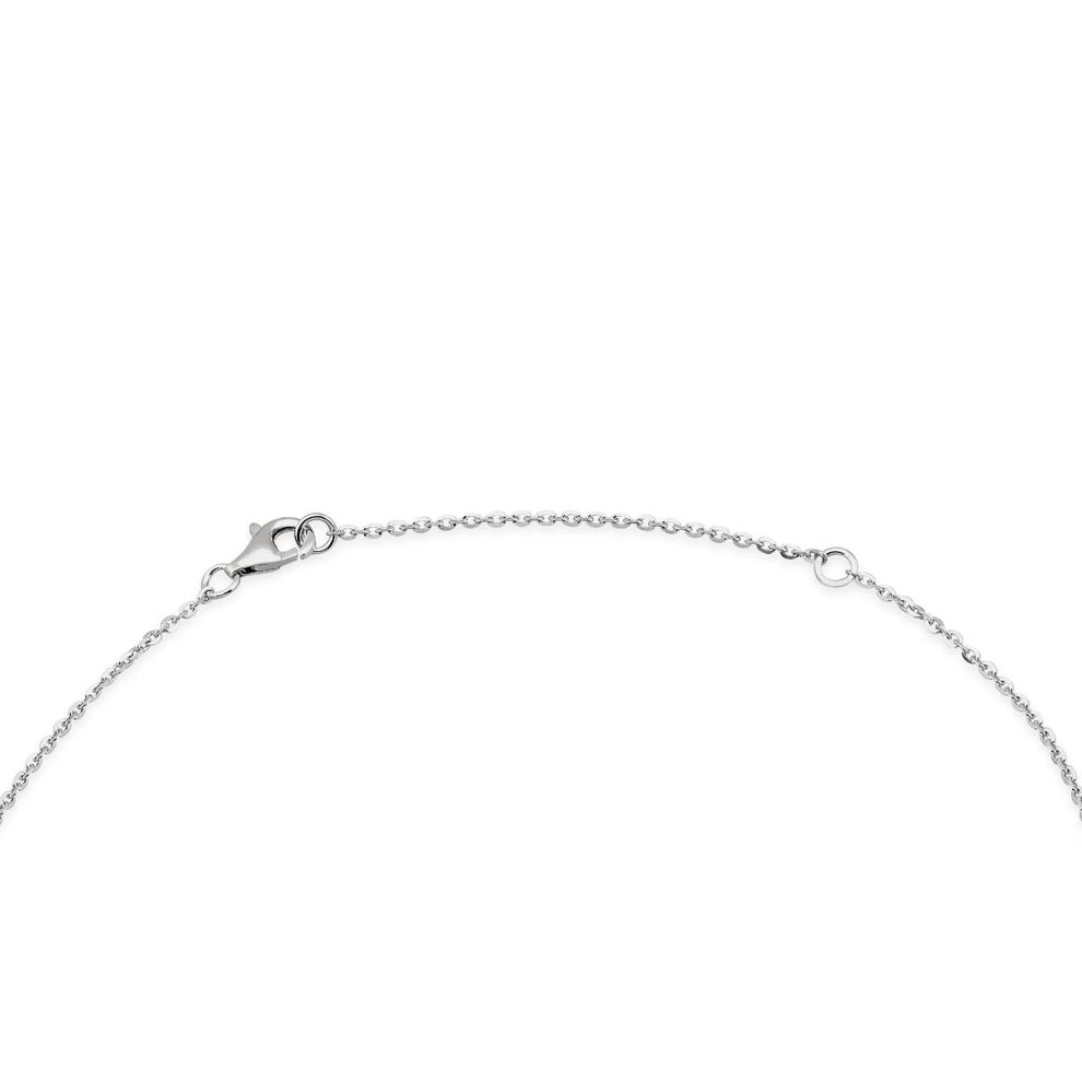 Lab-Created White Sapphire Multi-Bezel Heart Necklace in Sterling Silver – Image 4 of 4