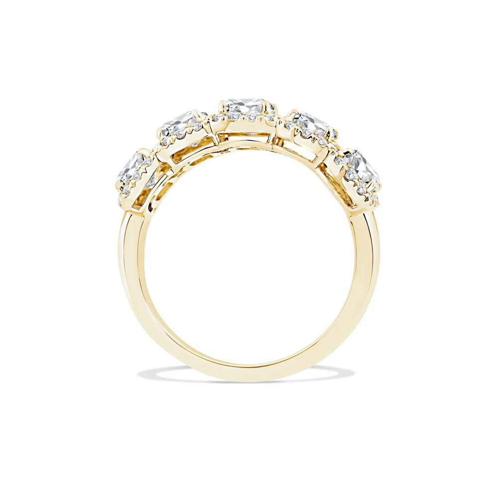 Lab Grown Diamond Five-Stone Anniversary Band in 10K Yellow Gold (3 ct. tw.) – Image 2 of 4