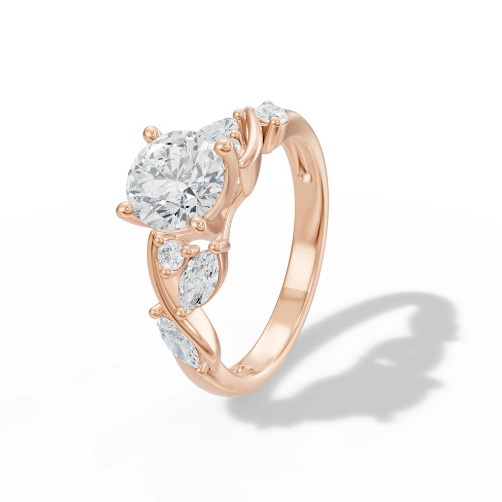 Diamond Round Engagement Ring in 14K Rose Gold (1 1/2 ct. tw.) – Image 4 of 4