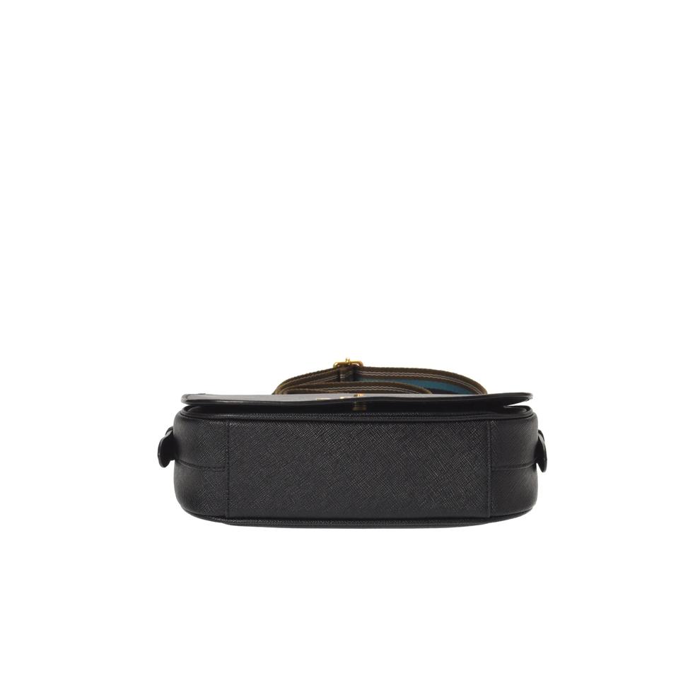 Pre-Owned Prada Saffiano Flap Web Strap Shoulder Bag Small  Crossbody – Image 3 of 7