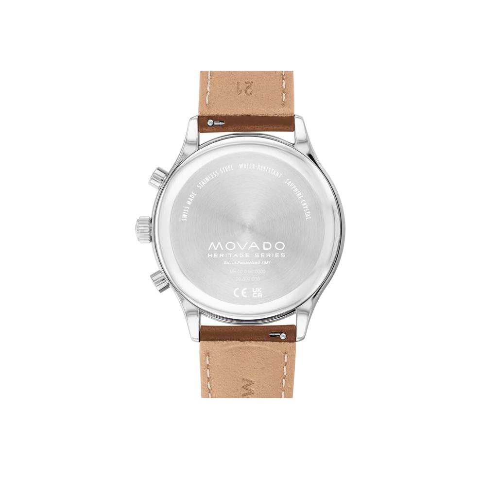 Men&rsquo;s Heritage Watch in Stainless Steel and Brown Leather. – Image 3 of 3