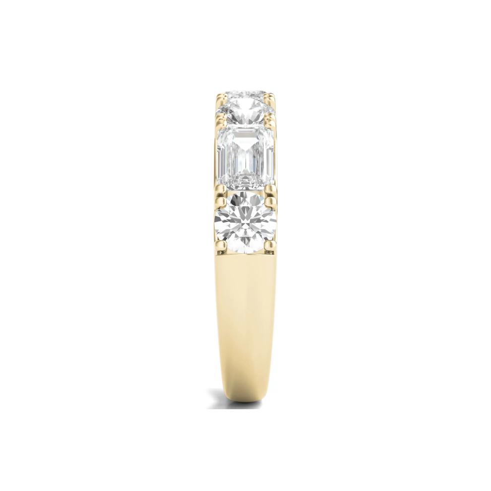 Round &amp; Emerald-Cut Lab Grown Diamond Band in 14K Yellow Gold (2 1/2 ct. tw.) – Image 3 of 3