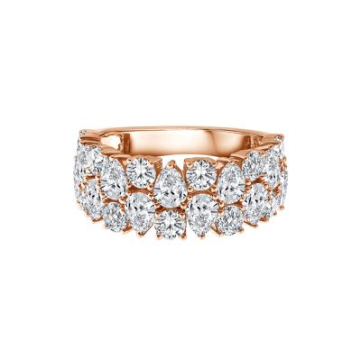 Lab Grown Diamond Pear Wide Anniversary Band in 10K Rose Gold (3 ct. tw.)