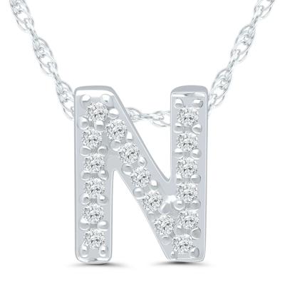 Diamond Accent Initial N Pendant in 10K White Gold