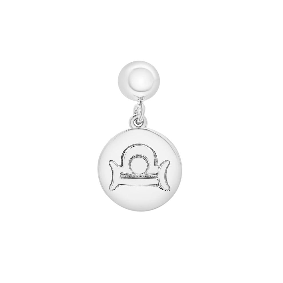 Libra Zodiac Disc Bead Charm in Sterling Silver – Image 1 of 3