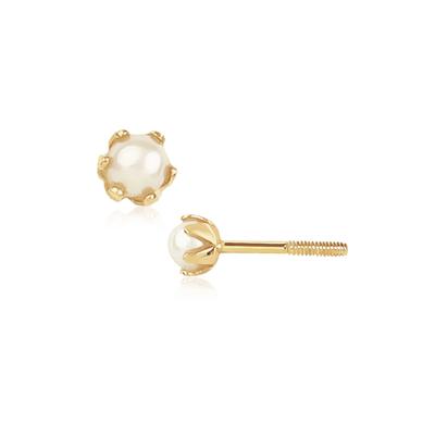 Freshwater Cultured Pearl Stud Earrings in 14K Yellow Gold
