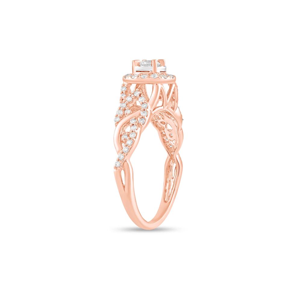 Diamond Center Engagement Ring in 10K Rose &amp; White Gold (1/2 ct. tw.) – Image 3 of 4