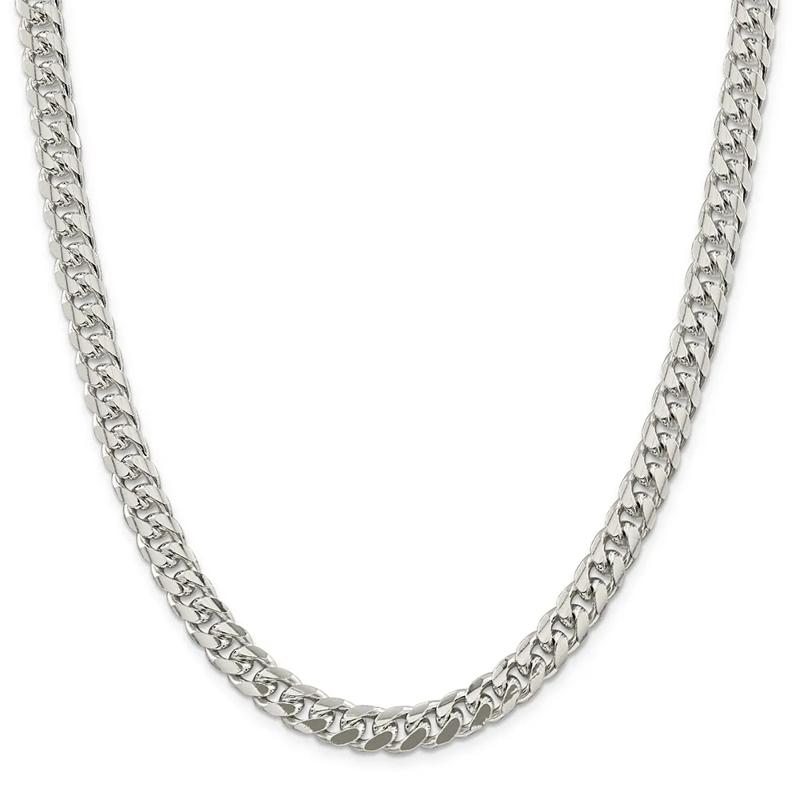 Curb Chain Necklace in Sterling Silver, 24&quot; – Image 1 of 3