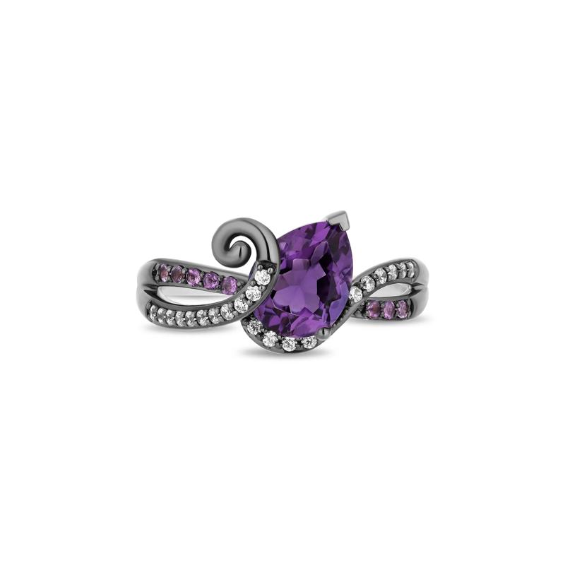 Ursula Amethyst and Diamond Ring in Sterling Silver &#40;1/7 ct. tw.&#41; – Image 1 of 4