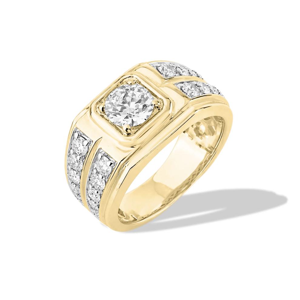 Men's Lab Grown Diamond Ring in 10K Yellow Gold (2 ct. tw.) – Image 4 of 4