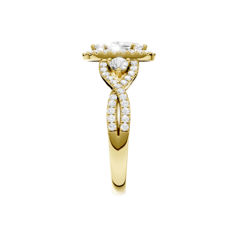 Diamond Marquise Halo Engagement Ring in 14K Yellow Gold &#40;1 ct. tw.&#41; – Image 3 of 5
