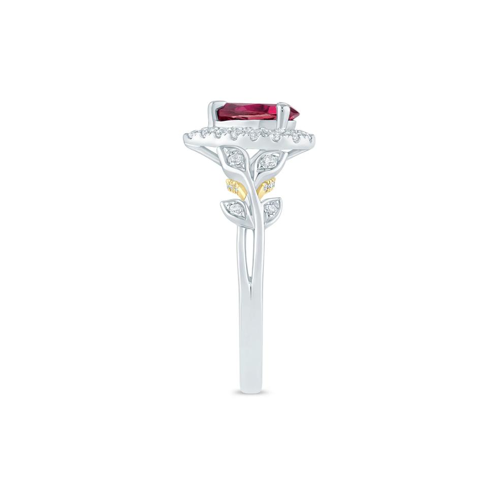 Ramona Rhodolite Garnet and Lab Grown Diamond Engagement Ring in 14K White and Yellow Gold (1/3 ct. tw.) – Image 3 of 3