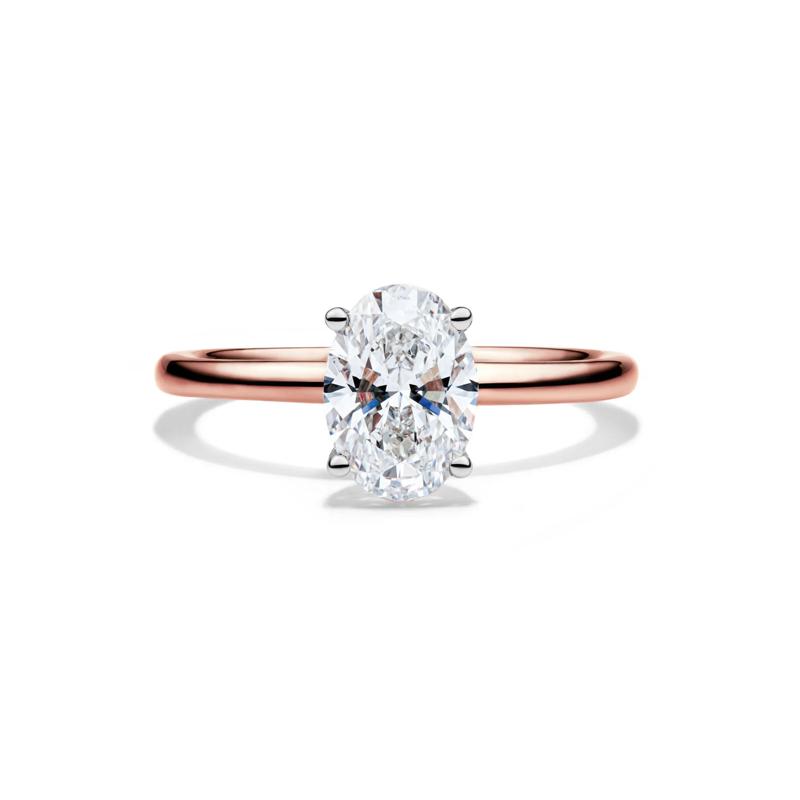 Lab Grown Diamond Solitaire Oval Engagement Ring in 14K Rose Gold &#40;1 1/2 ct.&#41; – Image 1 of 4