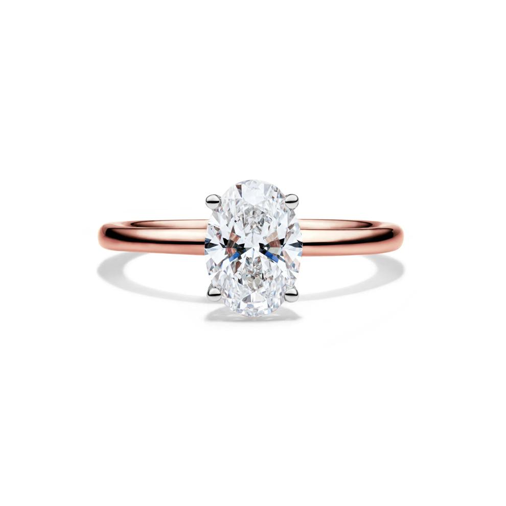 Lab Grown Diamond Solitaire Oval Engagement Ring in 14K Rose Gold (1 1/2 ct.) – Image 1 of 4