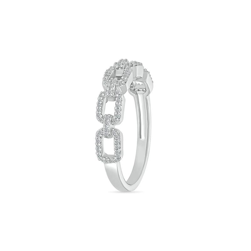 Diamond Link Ring in Sterling Silver &#40;1/5 ct. tw.&#41; – Image 5 of 5