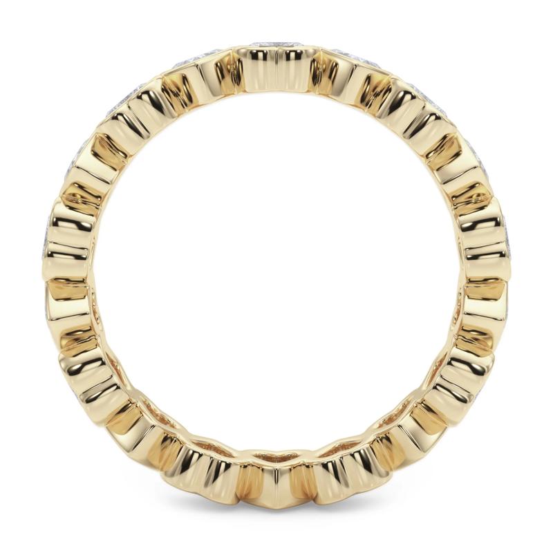 Lab Grown Diamond Heart Bezel Eternity Band in 14K Yellow Gold &#40;2 ct. tw.&#41; – Image 2 of 5