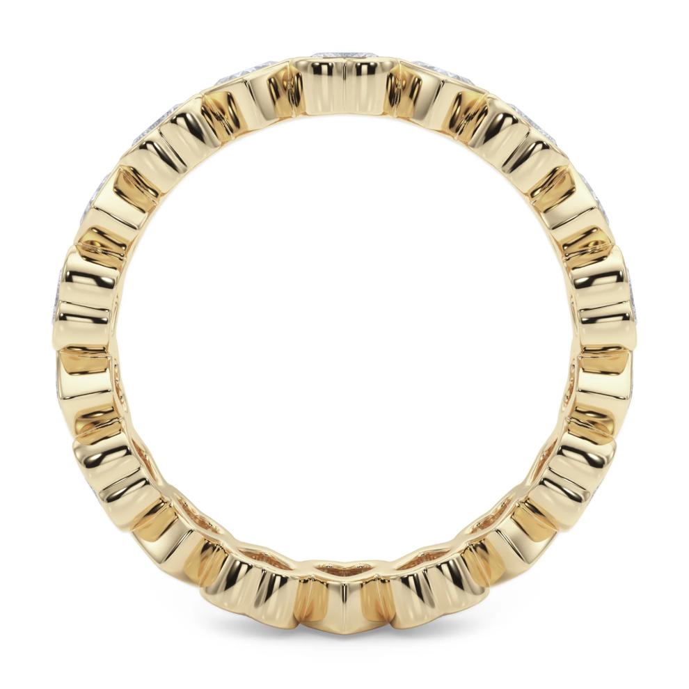 Lab Grown Diamond Heart Bezel Eternity Band in 14K Yellow Gold (2 ct. tw.) – Image 2 of 5