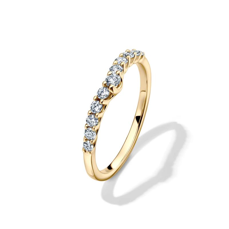 Lab Grown Diamond Chevron Band in 14K Yellow Gold (1/3 ct. tw.) – Image 4 of 4