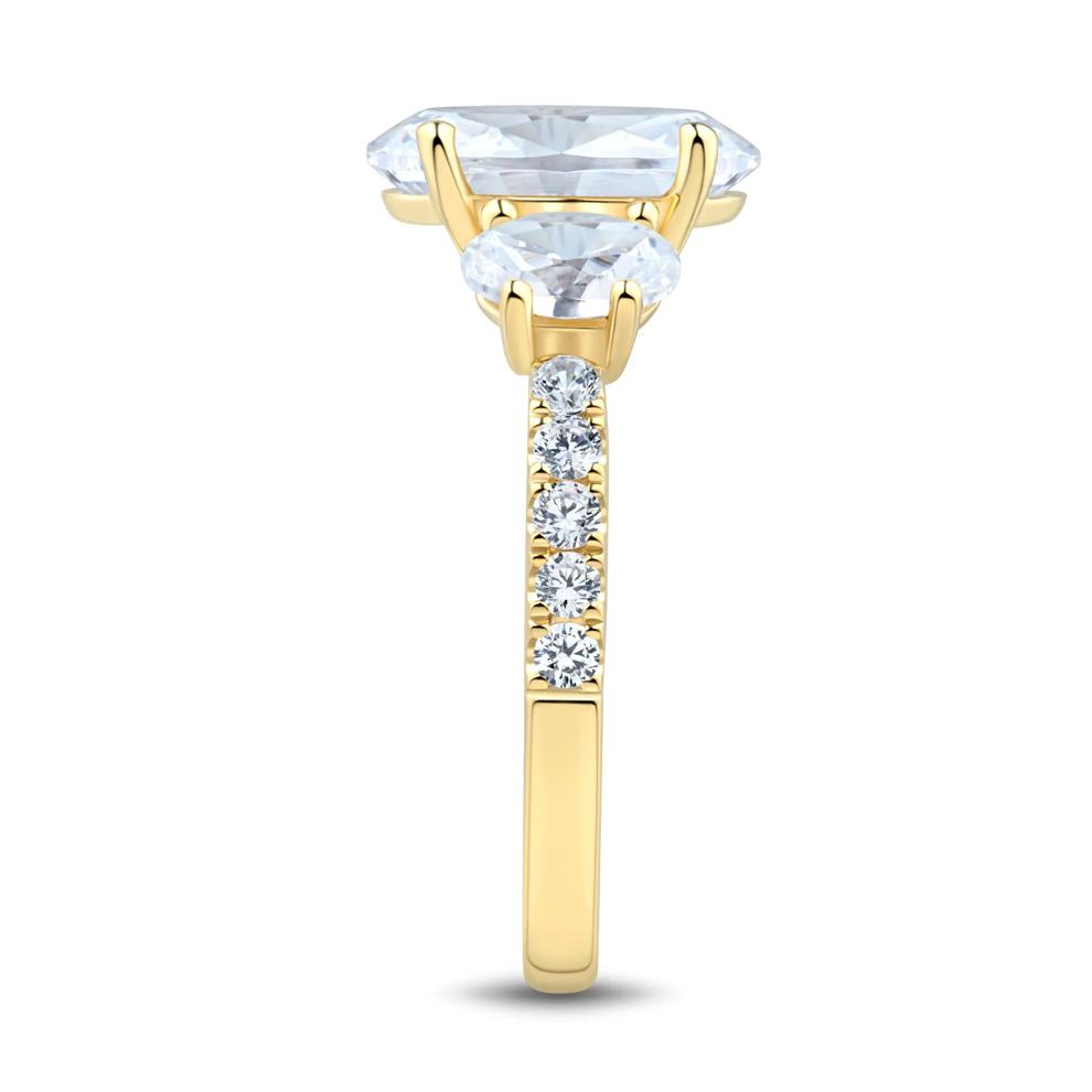 Lab Grown Diamond Three-Stone Engagement Ring in 14K Yellow Gold (4 1/4 ct. tw.) – Image 3 of 3