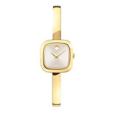 Ladies' Museum Watch With Yellow Gold-Toned Stainless Steel Bangle