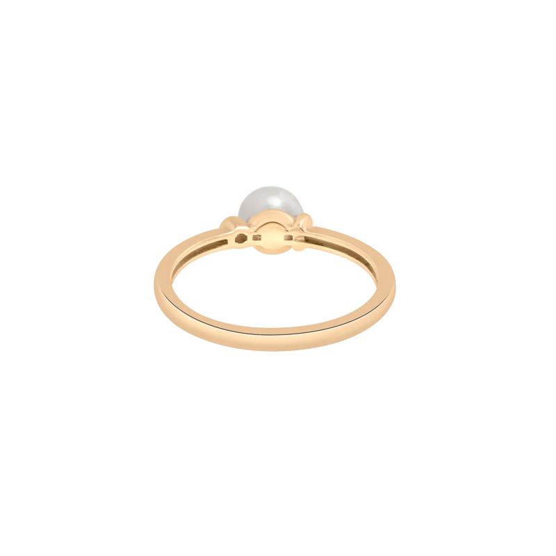 Freshwater Pearl and Diamond Acccent Ring in 10K Yellow Gold – Image 4 of 5