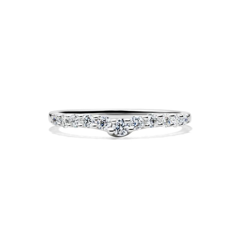 Lab Grown Diamond Chevron Band in 14K White Gold &#40;1/3 ct. tw.&#41; – Image 1 of 4
