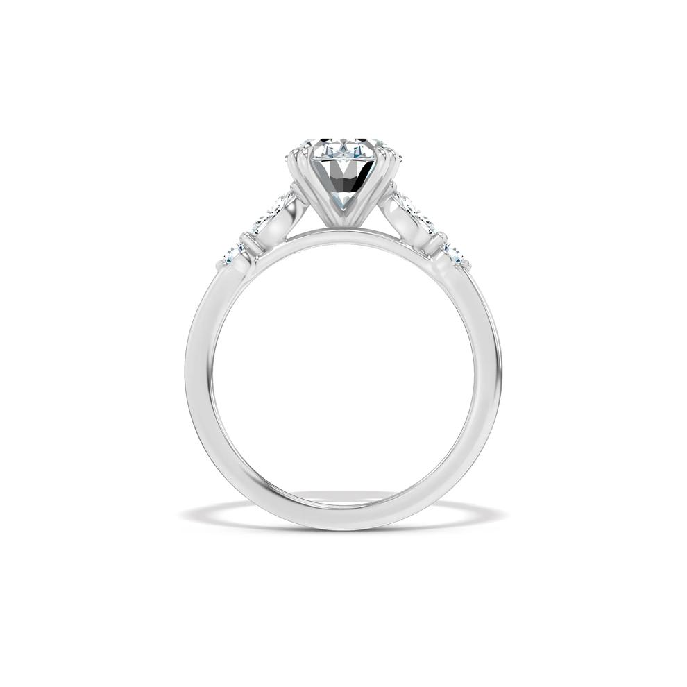 Lab Grown Diamond Oval Engagement Ring in 14K White Gold (3 1/7 ct. tw.) – Image 2 of 4