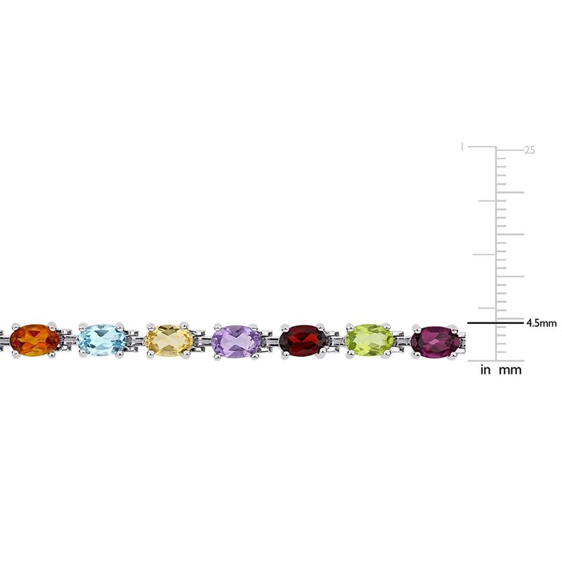 Multi-Gemstone Rainbow Bracelet in Sterling Silver – Image 3 of 3