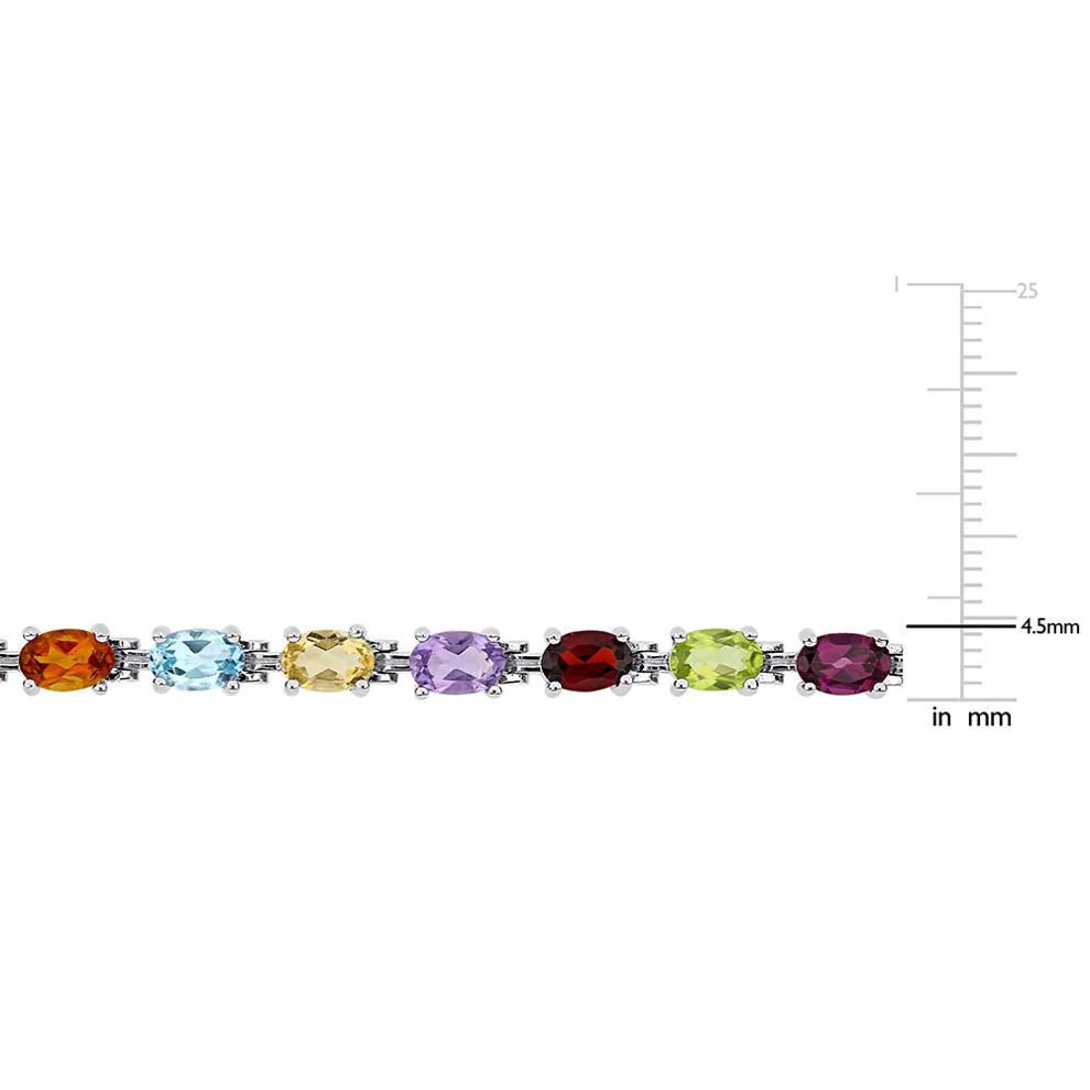 Multi-Gemstone Rainbow Bracelet in Sterling Silver – Image 3 of 3