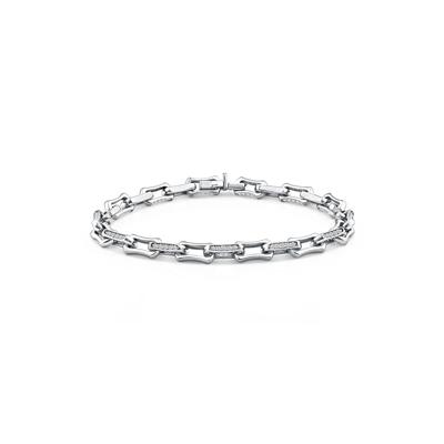 Lab Grown Diamond Bone Link Bracelet in 10K White Gold, 8" (1 1/2 ct. tw.)
