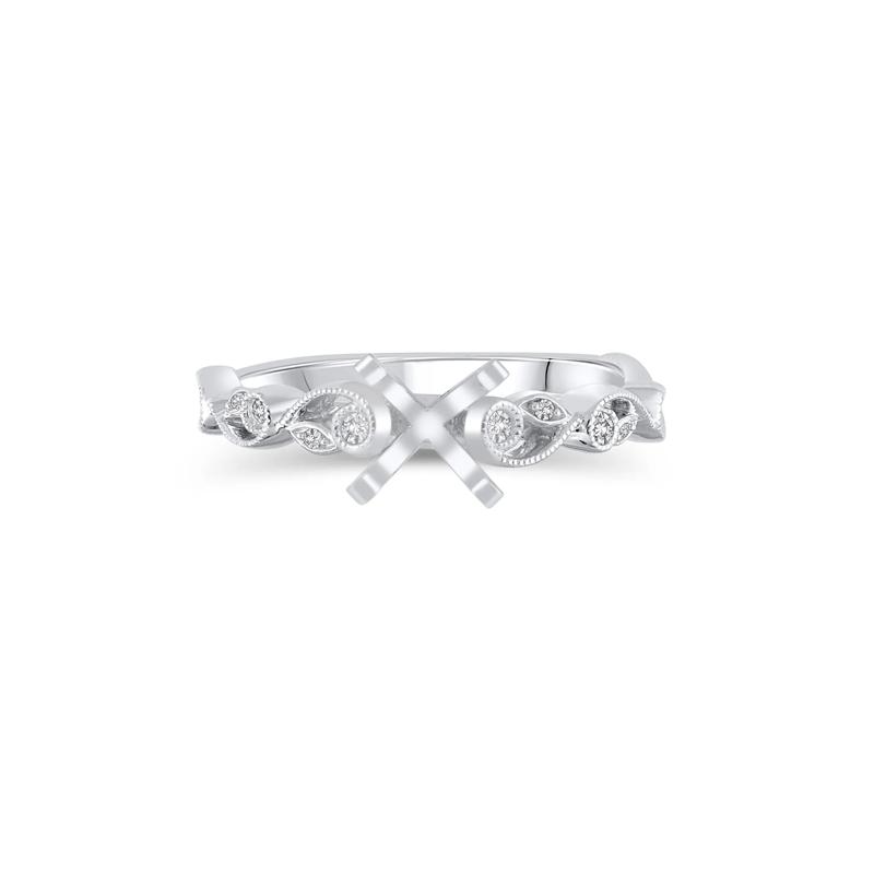 Diamond Accent Semi-Mount Engagement Ring in 14K White Gold &#40;Setting Only&#41; – Image 2 of 6