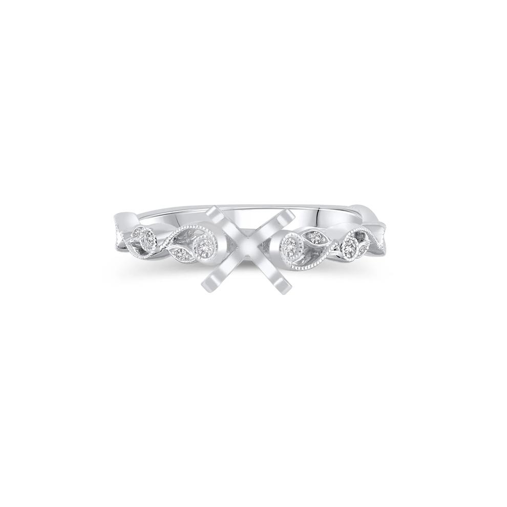 Diamond Accent Semi-Mount Engagement Ring in 14K White Gold (Setting Only) – Image 2 of 6