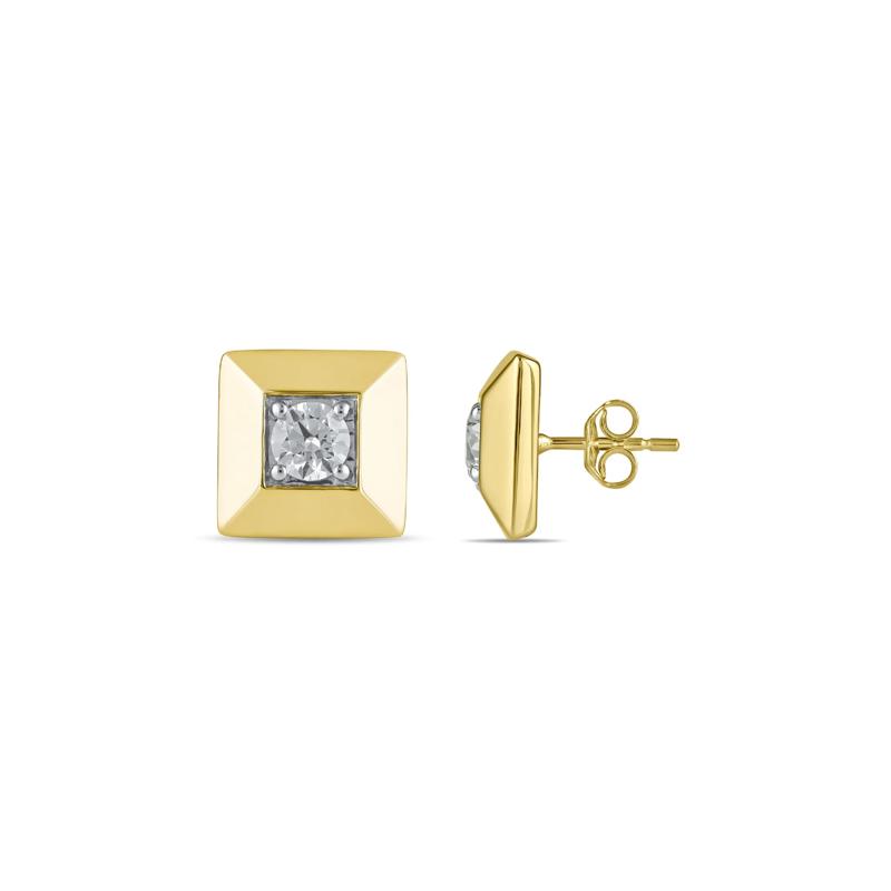 Men&#39;s Lab Grown Diamond Earrings in 10K Yellow Gold &#40;1 ct. tw.&#41; – Image 3 of 3