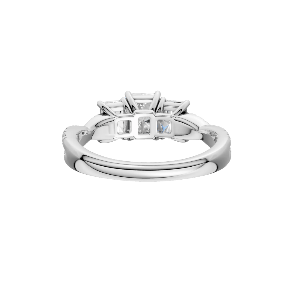 Diamond Radiant-Cut Three-Stone Engagement Ring in Platinum (1 3/4 ct. tw.) – Image 5 of 5