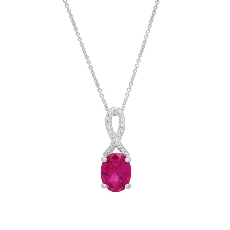Lab-Created Ruby and Diamond Accent Pendant &amp; Earrings Boxed Set in Sterling Silver – Image 3 of 6