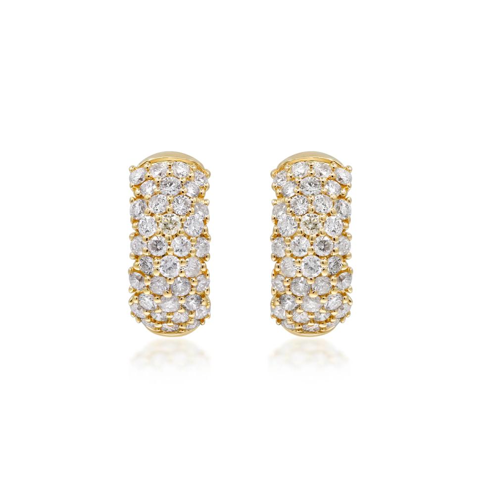 Diamond Reversible Hoop Earrings in 10K Yellow Gold (1 ct. tw.) – Image 1 of 3