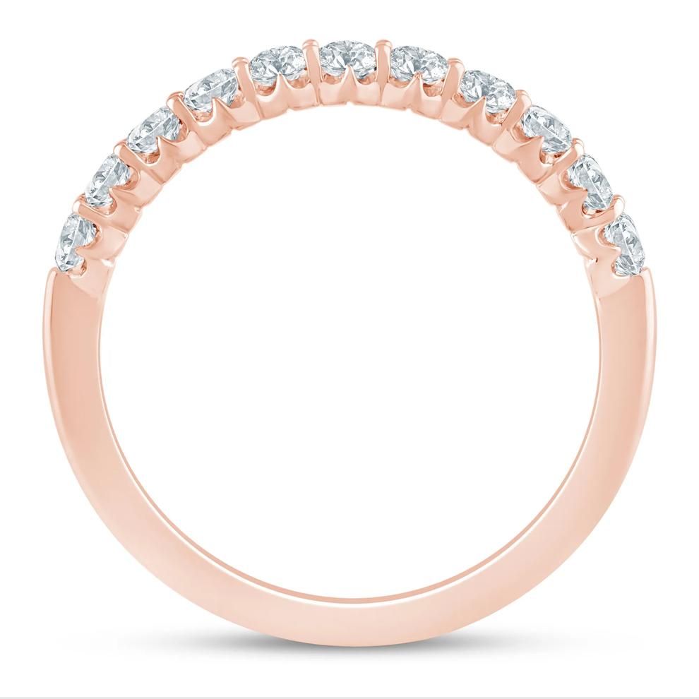 Diamond Shared Prong Wedding Band in 14K Rose Gold (1/2 ct. tw.) – Image 2 of 3