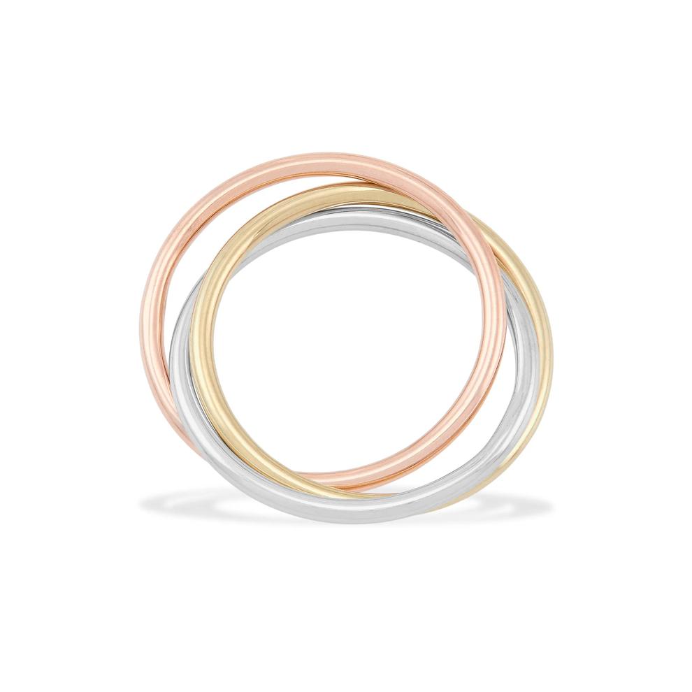 Rolling Ring in 14K Yellow, White &amp; Rose Golds – Image 2 of 4