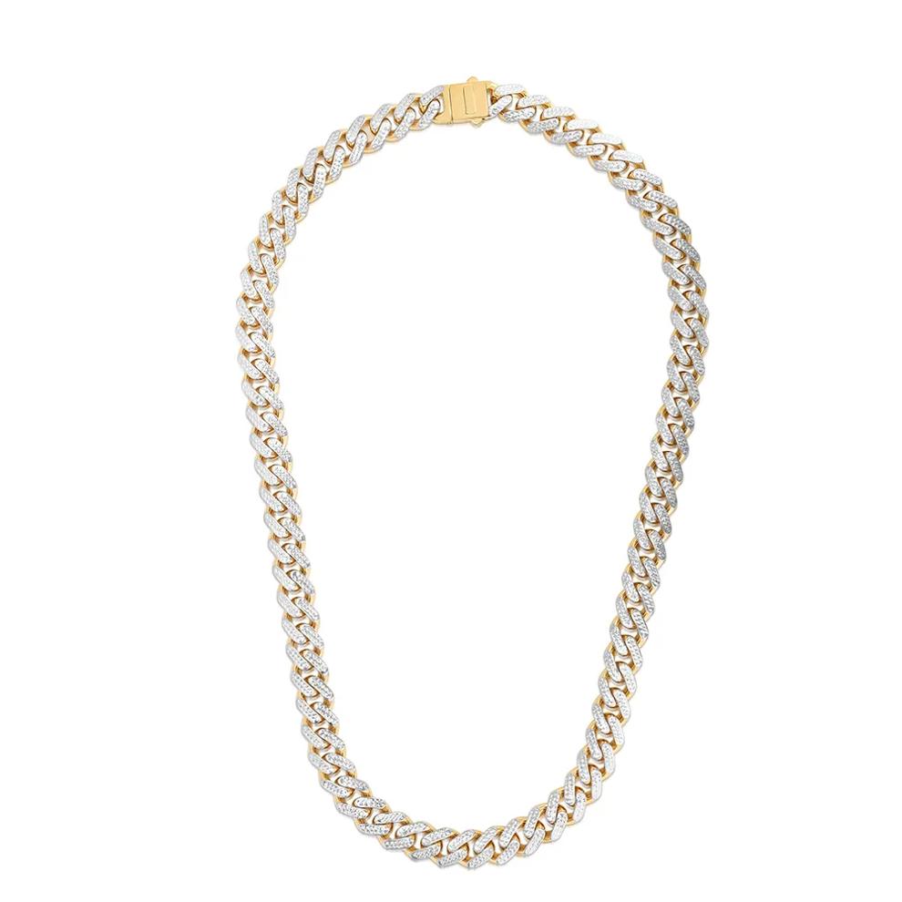 Diamond-Cut Cuban Link Chain in 14K Yellow &amp; White Gold, 24&rdquo; – Image 2 of 4
