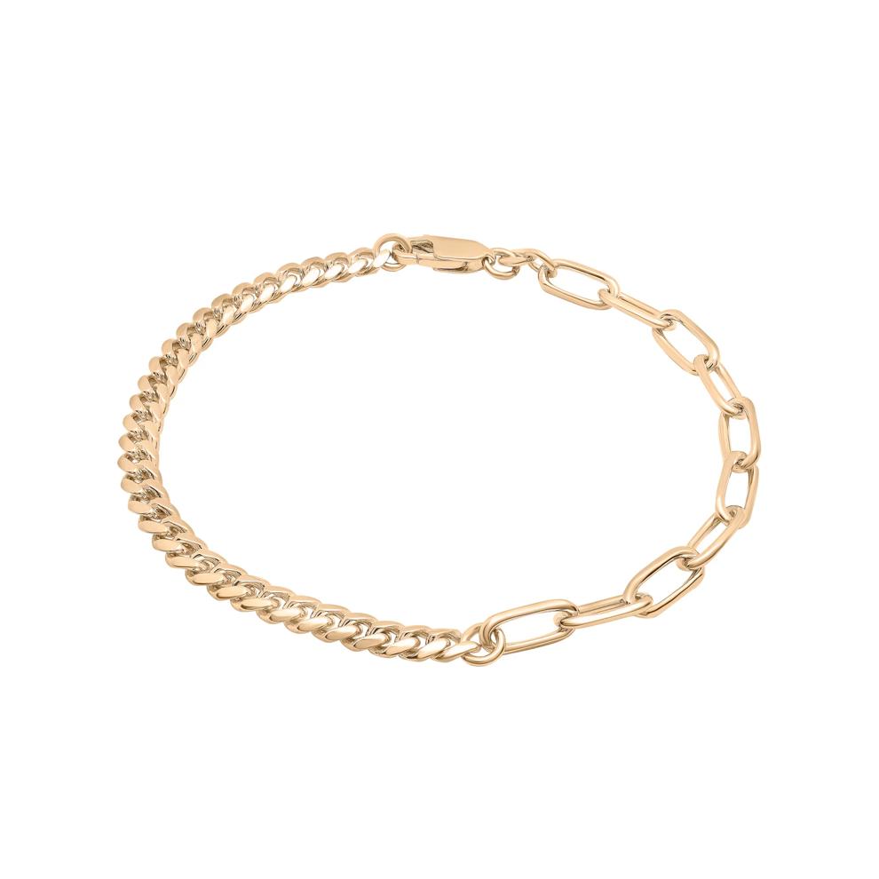 Curb and Paperclip Chain Bracelet in Vermeil – Image 1 of 2