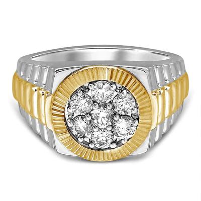 Men's Diamond Ring in 10K White & Yellow Gold (1 ct. tw.)