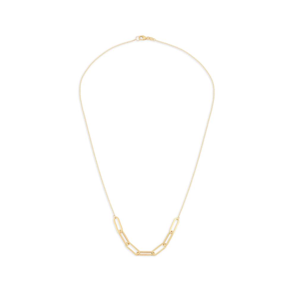 Stationed Paperclip Cable Chain in 14K Yellow Gold, 18" – Image 2 of 4