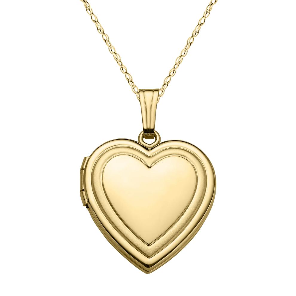 Heart Locket Necklace in 14K Yellow Gold, 18" – Image 1 of 4