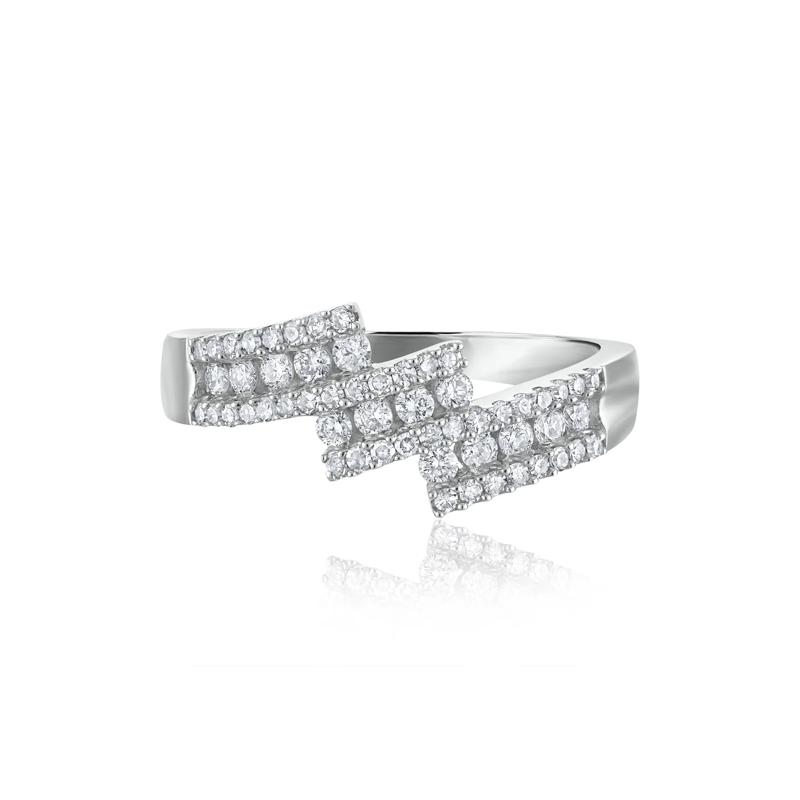 Diamond Tilt Ring in 14K White Gold &#40;1/2 ct. tw.&#41;  – Image 1 of 3