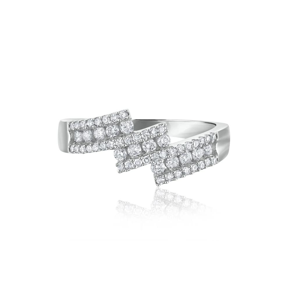 Diamond Tilt Ring in 14K White Gold (1/2 ct. tw.)  – Image 1 of 3