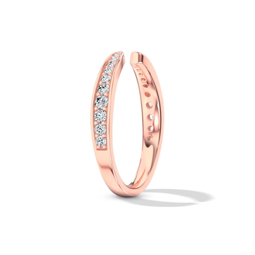 Diamond Graduated Channel Open Band in 10K Rose Gold (1/4 ct. tw.) – Image 3 of 4