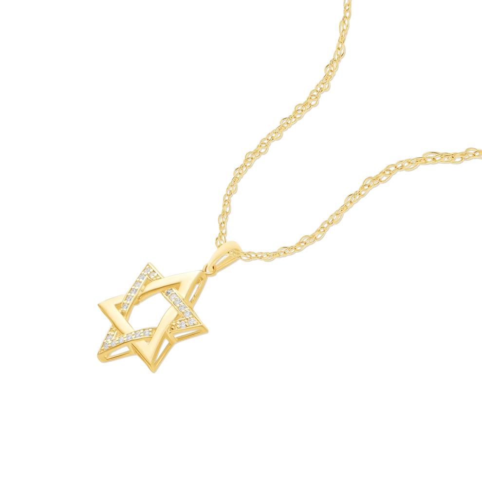 Diamond Star of David Pendant in 14K Yellow Gold (1/8 ct. tw.) – Image 4 of 4