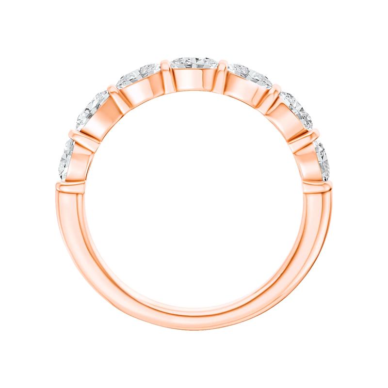 Lab Grown Diamond Oval Bar Set Anniversary Band in 14K Rose Gold (1 ct. tw.) – Image 2 of 4