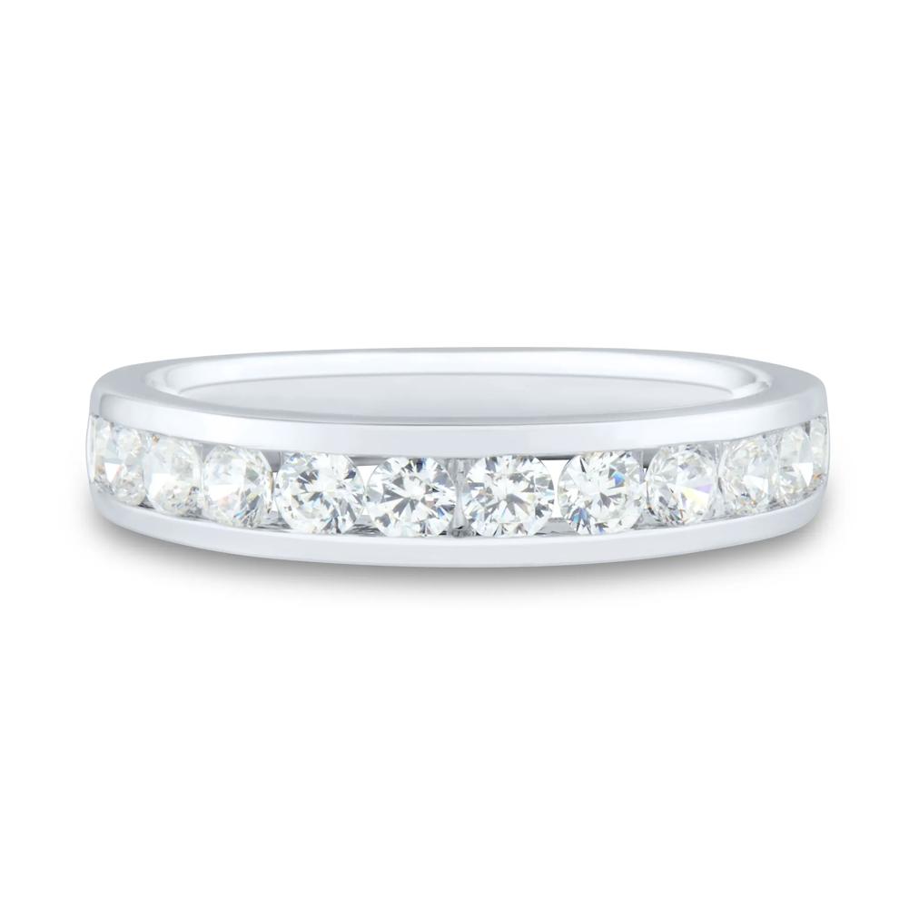 1/2 ct. tw. Round Diamond Channel Semi-Mount Engagement Ring Set in 14k White Gold (Setting Only) – Image 4 of 9